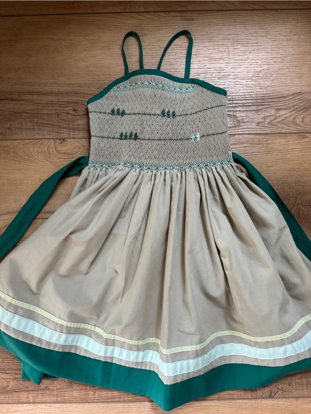 Well Dressed Wolf Green Smocked Sundress 6YO